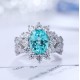 Ruif Jewelry Classic Design S925 Silver 5.714ct Lab Paraiba Ring Wedding Bands