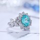 Ruif Jewelry Classic Design S925 Silver 5.714ct Lab Paraiba Ring Wedding Bands Ruif Jewelry Classic Design S925 Silver 5.714ct Lab Paraiba Ring Wedding Bands