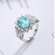 Ruif Jewelry Classic Design S925 Silver 5.714ct Lab Paraiba Ring Wedding Bands