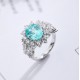 Ruif Jewelry Classic Design S925 Silver 5.714ct Lab Paraiba Ring Wedding Bands Ruif Jewelry Classic Design S925 Silver 5.714ct Lab Paraiba Ring Wedding Bands