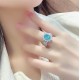 Ruif Jewelry Classic Design S925 Silver 5.714ct Lab Paraiba Ring Wedding Bands