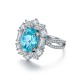 Ruif Jewelry Classic Design S925 Silver 4.32ct Lab Paraiba Ring Wedding Bands