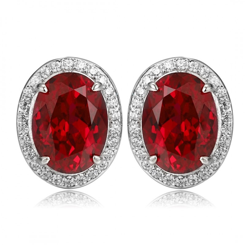 Ruif Jewelry Classic Design S925 Silver 3.48ct Lab Grown Ruby Earrings Gemstone Jewelry Ruif Jewelry Classic Design S925 Silver 3.48ct Lab Grown Ruby Earrings Gemstone Jewelry
