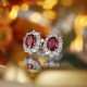 Ruif Jewelry Classic Design S925 Silver 3.35ct Lab Grown Ruby  Earrings Gemstone Jewelry