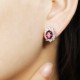 Ruif Jewelry Classic Design S925 Silver 3.35ct Lab Grown Ruby  Earrings Gemstone Jewelry