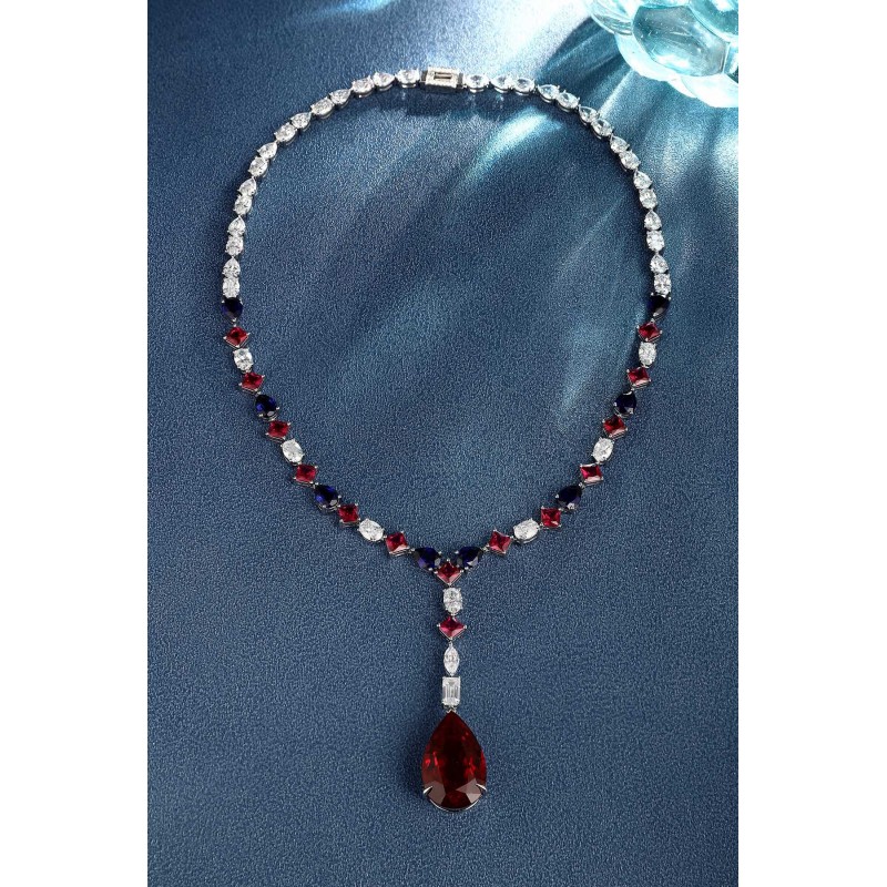 Ruif Jewelry Classic Design S925 Silver 55.25ct Synthetic Ruby Necklace Gemstone Jewelry Ruif Jewelry Classic Design S925 Silver 55.25ct Synthetic Ruby Necklace Gemstone Jewelry