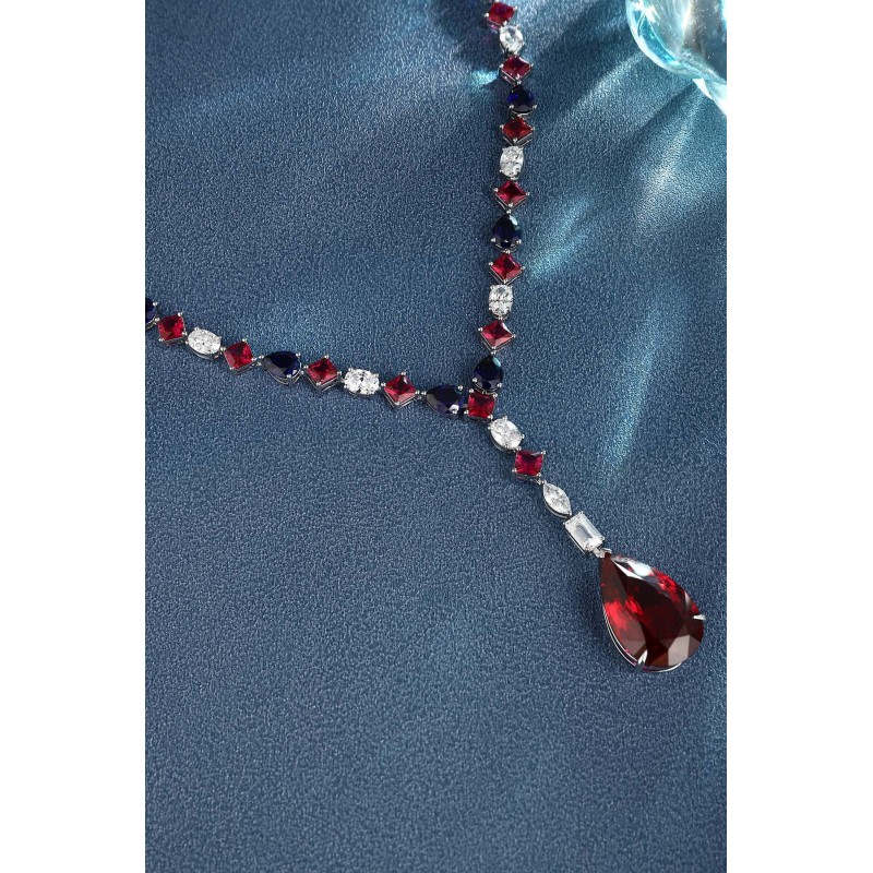 Ruif Jewelry Classic Design S925 Silver 55.25ct Synthetic Ruby Necklace Gemstone Jewelry Ruif Jewelry Classic Design S925 Silver 55.25ct Synthetic Ruby Necklace Gemstone Jewelry