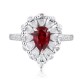 Ruif Jewelry Classic Design S925 Silver 1.455ct Lab Grown Ruby Ring Wedding Bands