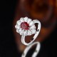 Ruif Jewelry Classic Design S925 Silver 1.455ct Lab Grown Ruby Ring Wedding Bands