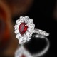 Ruif Jewelry Classic Design S925 Silver 1.455ct Lab Grown Ruby Ring Wedding Bands