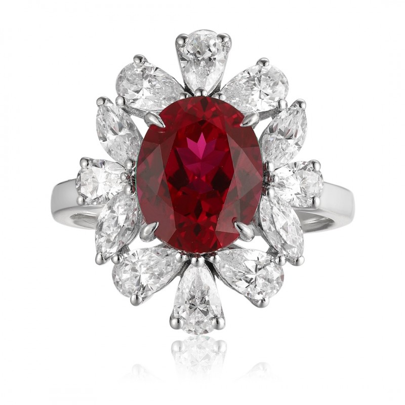 Ruif Jewelry Classic Design S925 Silver 3.84ct Lab Grown Ruby Ring Wedding Bands Ruif Jewelry Classic Design S925 Silver 3.84ct Lab Grown Ruby Ring Wedding Bands