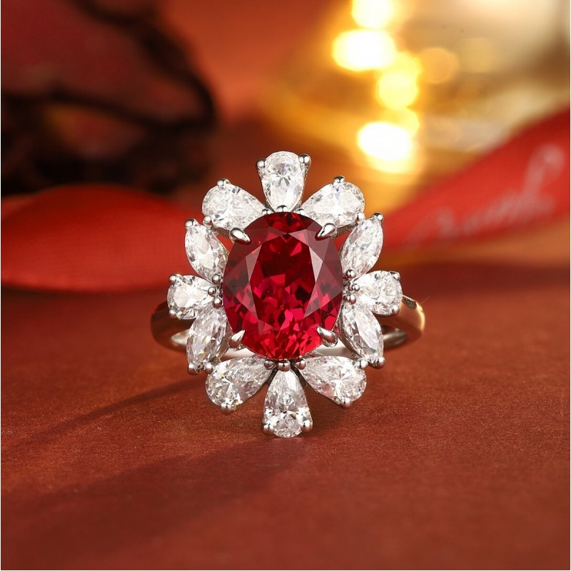 Ruif Jewelry Classic Design S925 Silver 3.84ct Lab Grown Ruby Ring Wedding Bands Ruif Jewelry Classic Design S925 Silver 3.84ct Lab Grown Ruby Ring Wedding Bands