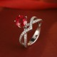 Ruif Jewelry Classic Design S925 Silver 2.895ct Lab Grown Ruby Ring Wedding Bands