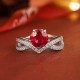 Ruif Jewelry Classic Design S925 Silver 2.895ct Lab Grown Ruby Ring Wedding Bands