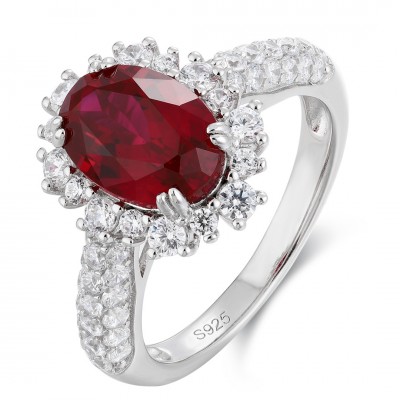 Ruif Jewelry Classic Design S925 Silver 3.16ct Lab Grown Ruby Ring Wedding Bands Ruif Jewelry Classic Design S925 Silver 3.16ct Lab Grown Ruby Ring Wedding Bands