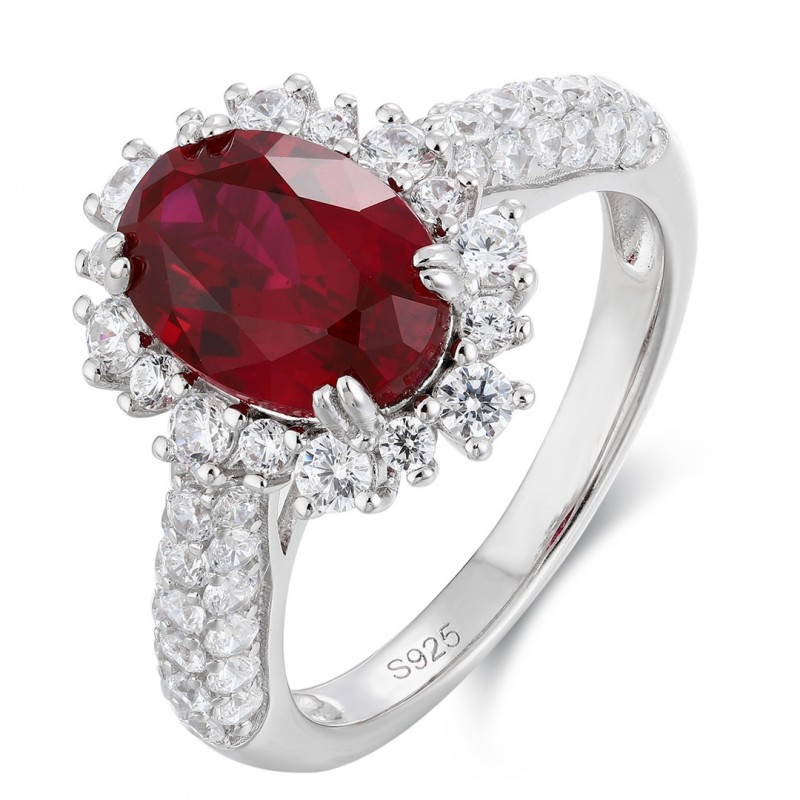 Ruif Jewelry Classic Design S925 Silver 3.16ct Lab Grown Ruby Ring Wedding Bands Ruif Jewelry Classic Design S925 Silver 3.16ct Lab Grown Ruby Ring Wedding Bands