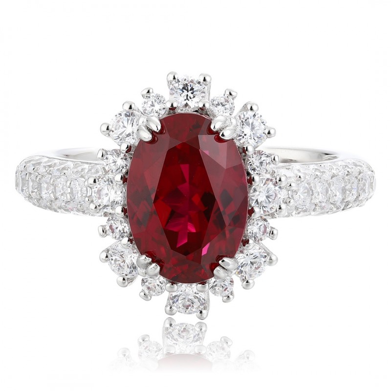 Ruif Jewelry Classic Design S925 Silver 3.16ct Lab Grown Ruby Ring Wedding Bands Ruif Jewelry Classic Design S925 Silver 3.16ct Lab Grown Ruby Ring Wedding Bands