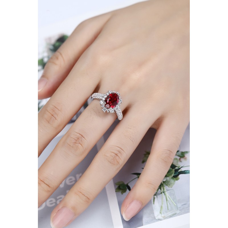 Ruif Jewelry Classic Design S925 Silver 3.16ct Lab Grown Ruby Ring Wedding Bands Ruif Jewelry Classic Design S925 Silver 3.16ct Lab Grown Ruby Ring Wedding Bands