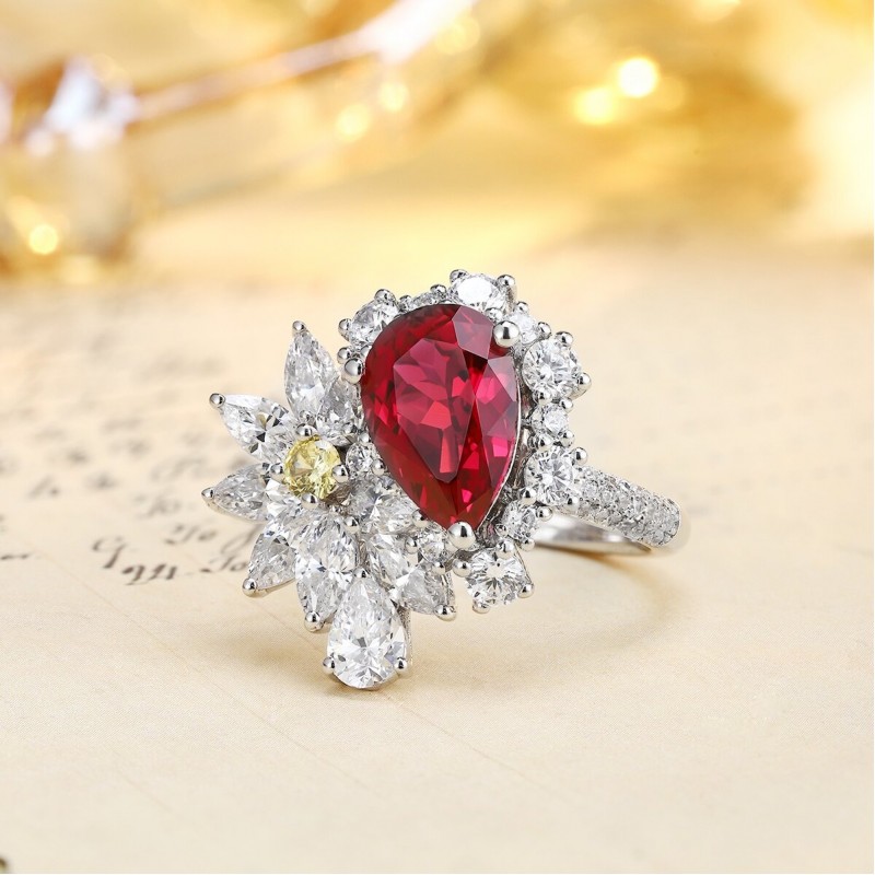 Ruif Jewelry Classic Design S925 Silver 4.81ct Lab Grown Ruby Ring Wedding Bands Ruif Jewelry Classic Design S925 Silver 4.81ct Lab Grown Ruby Ring Wedding Bands