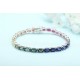 Ruif Jewelry Classic Design Oval Shape S925 Silver 18.4ct Lab Grown Sapphire Bracelet Rainbow Color Gemstone Jewelry Ruif Jewelry Classic Design Oval Shape S925 Silver 18.4ct Lab Grown Sapphire Bracelet Rainbow Color Gemstone Jewelry