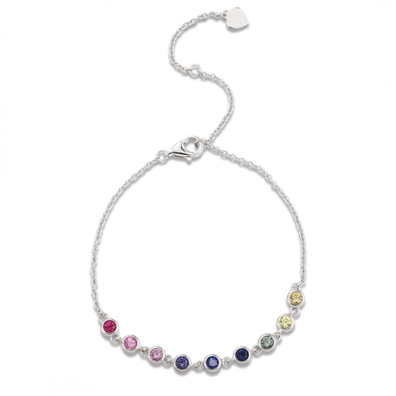 Ruif Jewelry Classic Design Round Shape S925 Silver 1.35ct Lab Grown Sapphire Bracelet Rainbow Color Gemstone Jewelry Ruif Jewelry Classic Design Round Shape S925 Silver 1.35ct Lab Grown Sapphire Bracelet Rainbow Color Gemstone Jewelry
