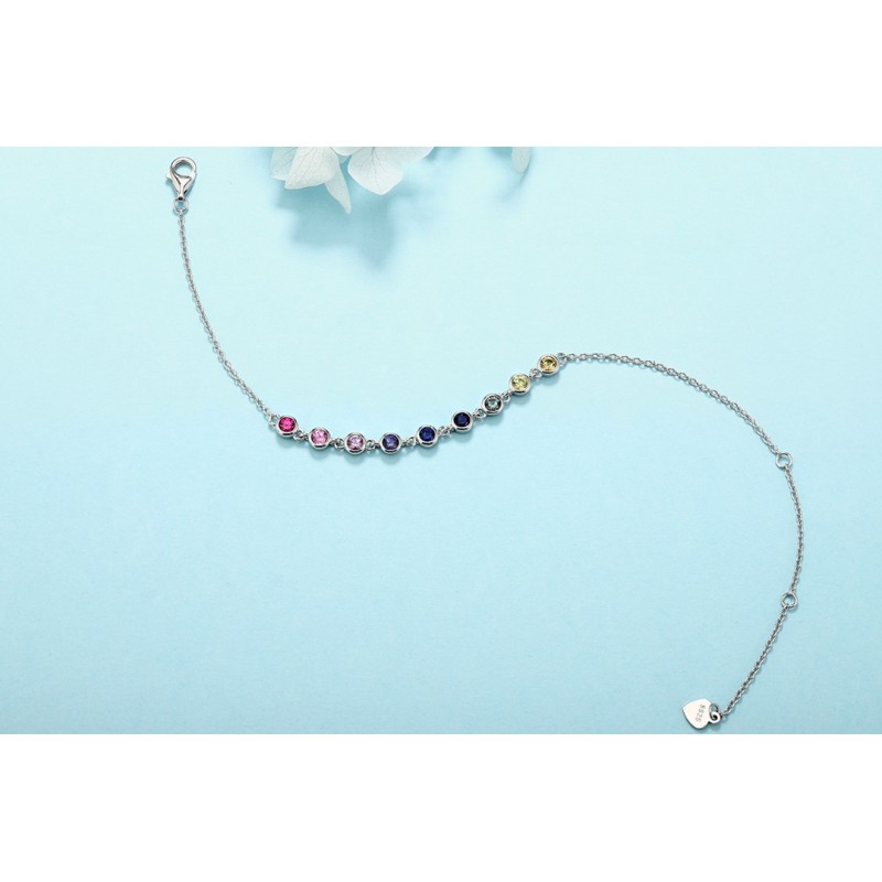 Ruif Jewelry Classic Design Round Shape S925 Silver 1.35ct Lab Grown Sapphire Bracelet Rainbow Color Gemstone Jewelry Ruif Jewelry Classic Design Round Shape S925 Silver 1.35ct Lab Grown Sapphire Bracelet Rainbow Color Gemstone Jewelry