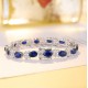 Ruif Jewelry Classic Design S925 Silver 14.603ct Lab Grown Sapphire And Paraiba Bracelet Gemstone Jewelry