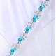 Ruif Jewelry Classic Design S925 Silver 14.603ct Lab Grown Sapphire And Paraiba Bracelet Gemstone Jewelry