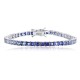 Ruif Jewelry Classic Design S925 Silver 9.1ct Lab Grown Sapphire Bracelet Gradient Blue Color Princess Cut Gemstone Jewelry Ruif Jewelry Classic Design S925 Silver 9.1ct Lab Grown Sapphire Bracelet Gradient Blue Color Princess Cut Gemstone Jewelry