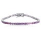 Ruif Jewelry Classic Design S925 Silver 4.32ct Lab Grown Sapphire Bracelet Gradient Purple Color Princess Cut Gemstone Jewelry