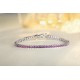 Ruif Jewelry Classic Design S925 Silver 4.32ct Lab Grown Sapphire Bracelet Gradient Purple Color Princess Cut Gemstone Jewelry