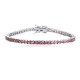 Ruif Jewelry Classic Design S925 Silver 4.32ct Lab Grown Sapphire Bracelet Gradient Papalacha Color Princess Cut Gemstone Jewelry