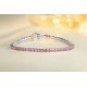 Ruif Jewelry Classic Design S925 Silver 4.32ct Lab Grown Sapphire Bracelet Gradient Papalacha Color Princess Cut Gemstone Jewelry