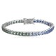 Ruif Jewelry Classic Design S925 Silver 8.65ct Lab Grown Sapphire Bracelet Gradient Green/Blue Color Princess Cut Gemstone Jewelry Ruif Jewelry Classic Design S925 Silver 8.65ct Lab Grown Sapphire Bracelet Gradient Green/Blue Color Princess Cut Gemstone Jewelry