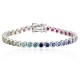 Ruif Jewelry Classic Design S925 Silver 5.55ct Lab Grown Sapphire Bracelet Rainbow Color  Gemstone Jewelry