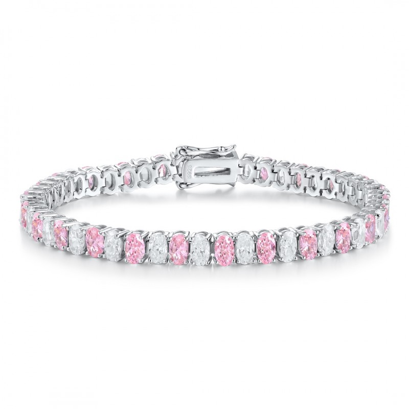Ruif Jewelry Classic Design S925 Silver 18.62ct Pink/Yellow Color Simulated Diamond Bracelet Wedding Bands Ruif Jewelry Classic Design S925 Silver 18.62ct Pink/Yellow Color Simulated Diamond Bracelet Wedding Bands