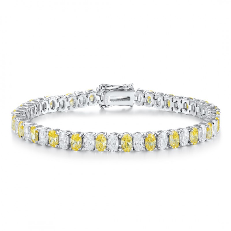 Ruif Jewelry Classic Design S925 Silver 18.62ct Pink/Yellow Color Simulated Diamond Bracelet Wedding Bands Ruif Jewelry Classic Design S925 Silver 18.62ct Pink/Yellow Color Simulated Diamond Bracelet Wedding Bands