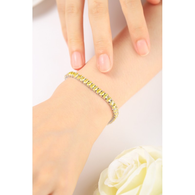 Ruif Jewelry Classic Design S925 Silver 18.62ct Yellow/White Color Simulated Diamond Bracelet Wedding Bands Ruif Jewelry Classic Design S925 Silver 18.62ct Yellow/White Color Simulated Diamond Bracelet Wedding Bands