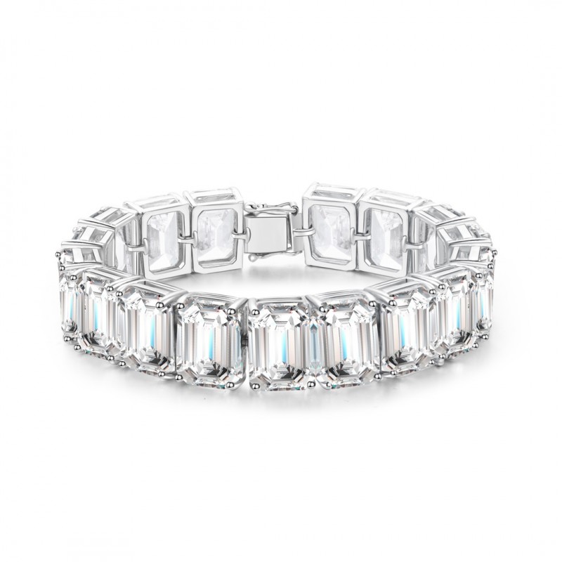 Ruif Jewelry Classic Design S925 Silver 5ctx17pcs White Color Simulated Diamond Bracelet Wedding Bands Ruif Jewelry Classic Design S925 Silver 5ctx17pcs White Color Simulated Diamond Bracelet Wedding Bands
