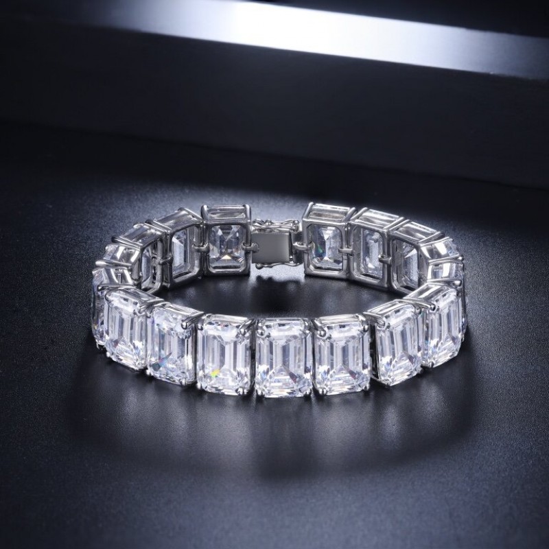 Ruif Jewelry Classic Design S925 Silver 5ctx17pcs White Color Simulated Diamond Bracelet Wedding Bands Ruif Jewelry Classic Design S925 Silver 5ctx17pcs White Color Simulated Diamond Bracelet Wedding Bands