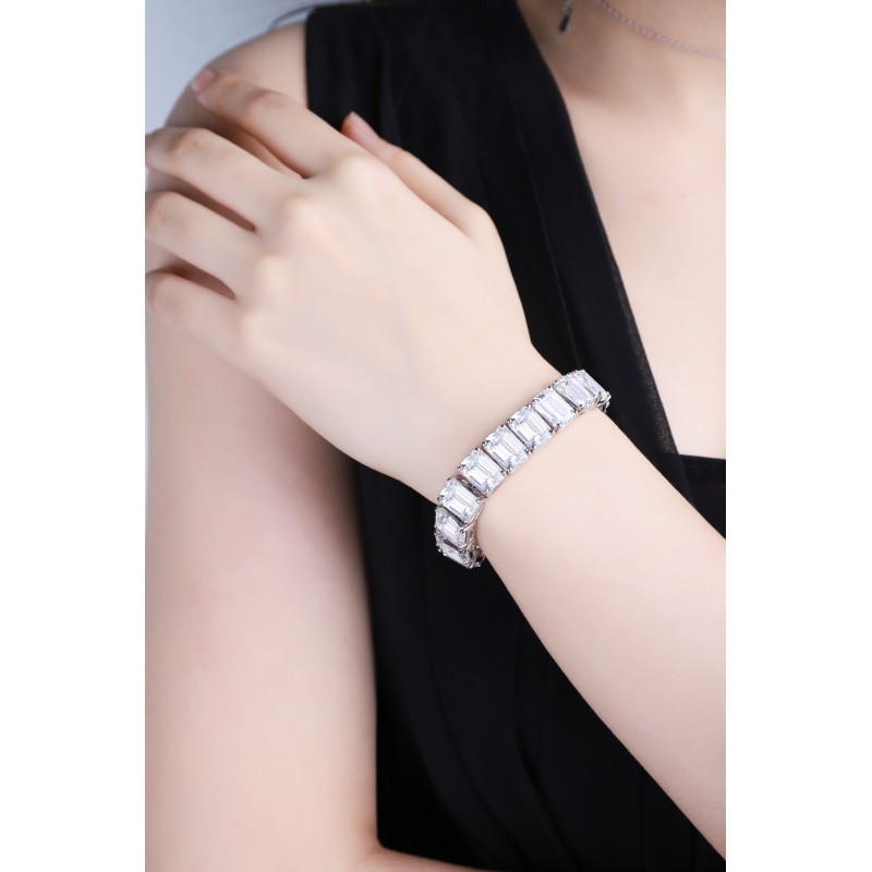 Ruif Jewelry Classic Design S925 Silver 5ctx17pcs White Color Simulated Diamond Bracelet Wedding Bands Ruif Jewelry Classic Design S925 Silver 5ctx17pcs White Color Simulated Diamond Bracelet Wedding Bands