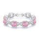 Ruif Jewelry Classic Design S925 Silver 4ctx8pcs Radiant Cut Pink Simulated Diamond Bracelet Wedding Bands