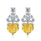 Ruif Jewelry Classic Design S925 Silver 3.0ctx2pcs Yellow Color Simulated Diamond Earrings Cubic Zircon Earrings Gemstone Jewelry