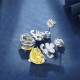 Ruif Jewelry Classic Design S925 Silver 3.0ctx2pcs Yellow Color Simulated Diamond Earrings Cubic Zircon Earrings Gemstone Jewelry