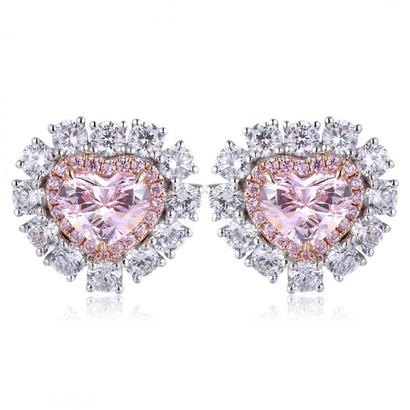 Ruif Jewelry Classic Design 18K White Gold 3.35ct Pink Simulated Diamond Earrings Cubic Zircon Earrings Gemstone Jewelry Ruif Jewelry Classic Design 18K White Gold 3.35ct Pink Simulated Diamond Earrings Cubic Zircon Earrings Gemstone Jewelry