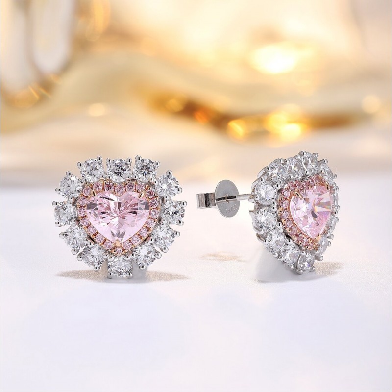 Ruif Jewelry Classic Design 18K White Gold 3.35ct Pink Simulated Diamond Earrings Cubic Zircon Earrings Gemstone Jewelry Ruif Jewelry Classic Design 18K White Gold 3.35ct Pink Simulated Diamond Earrings Cubic Zircon Earrings Gemstone Jewelry