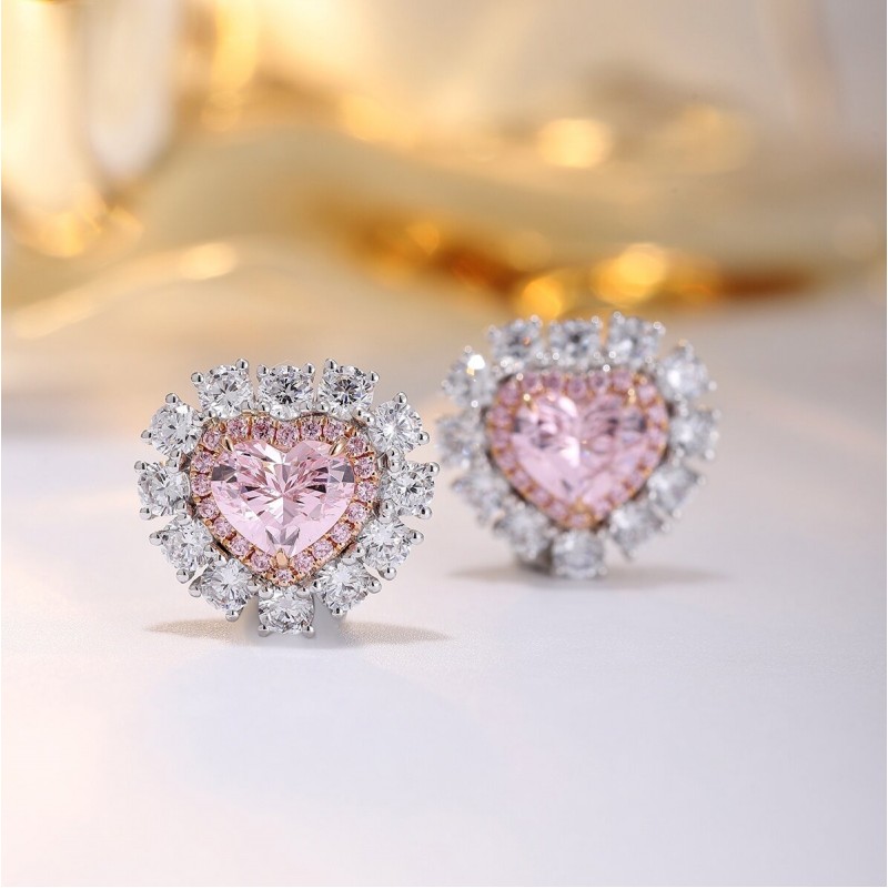 Ruif Jewelry Classic Design 18K White Gold 3.35ct Pink Simulated Diamond Earrings Cubic Zircon Earrings Gemstone Jewelry Ruif Jewelry Classic Design 18K White Gold 3.35ct Pink Simulated Diamond Earrings Cubic Zircon Earrings Gemstone Jewelry