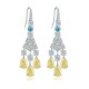 Ruif Jewelry Classic Design S925 Silver 9.16ct Yellow Cubic Zircon Earrings Gemstone Jewelry