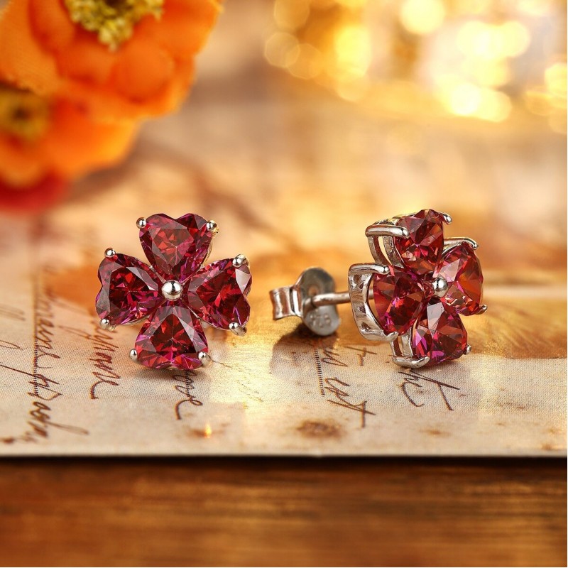 Ruif Jewelry Classic Design S925 Silver Red Color Simulated Diamond Earrings Cubic Zircon Earrings Gemstone Jewelry Ruif Jewelry Classic Design S925 Silver Red Color Simulated Diamond Earrings Cubic Zircon Earrings Gemstone Jewelry