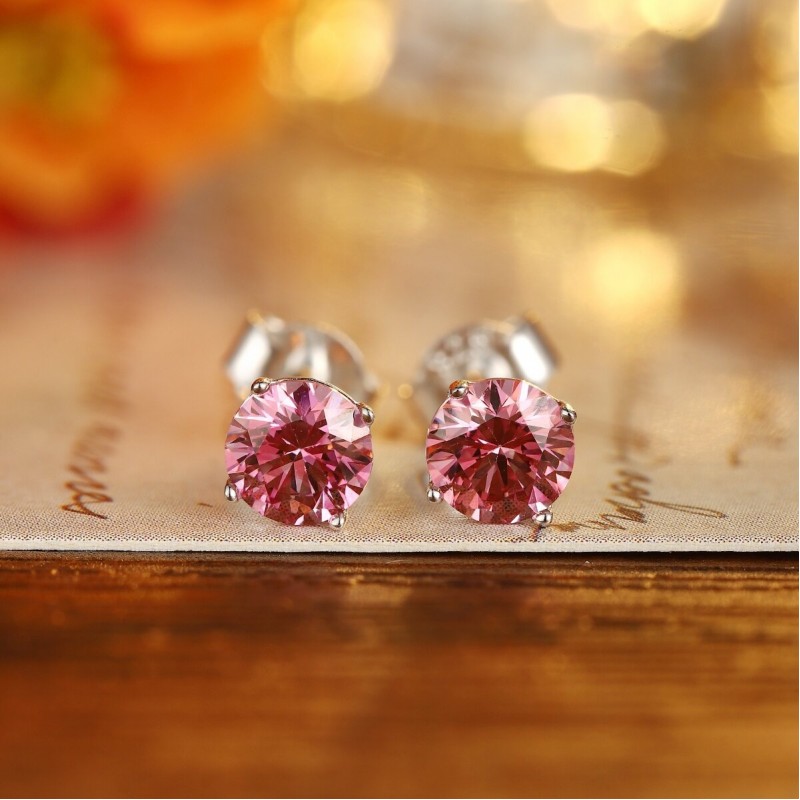 Ruif Jewelry Classic Design S925 Silver Red Color Simulated Diamond Earrings Cubic Zircon Earrings Gemstone Jewelry
